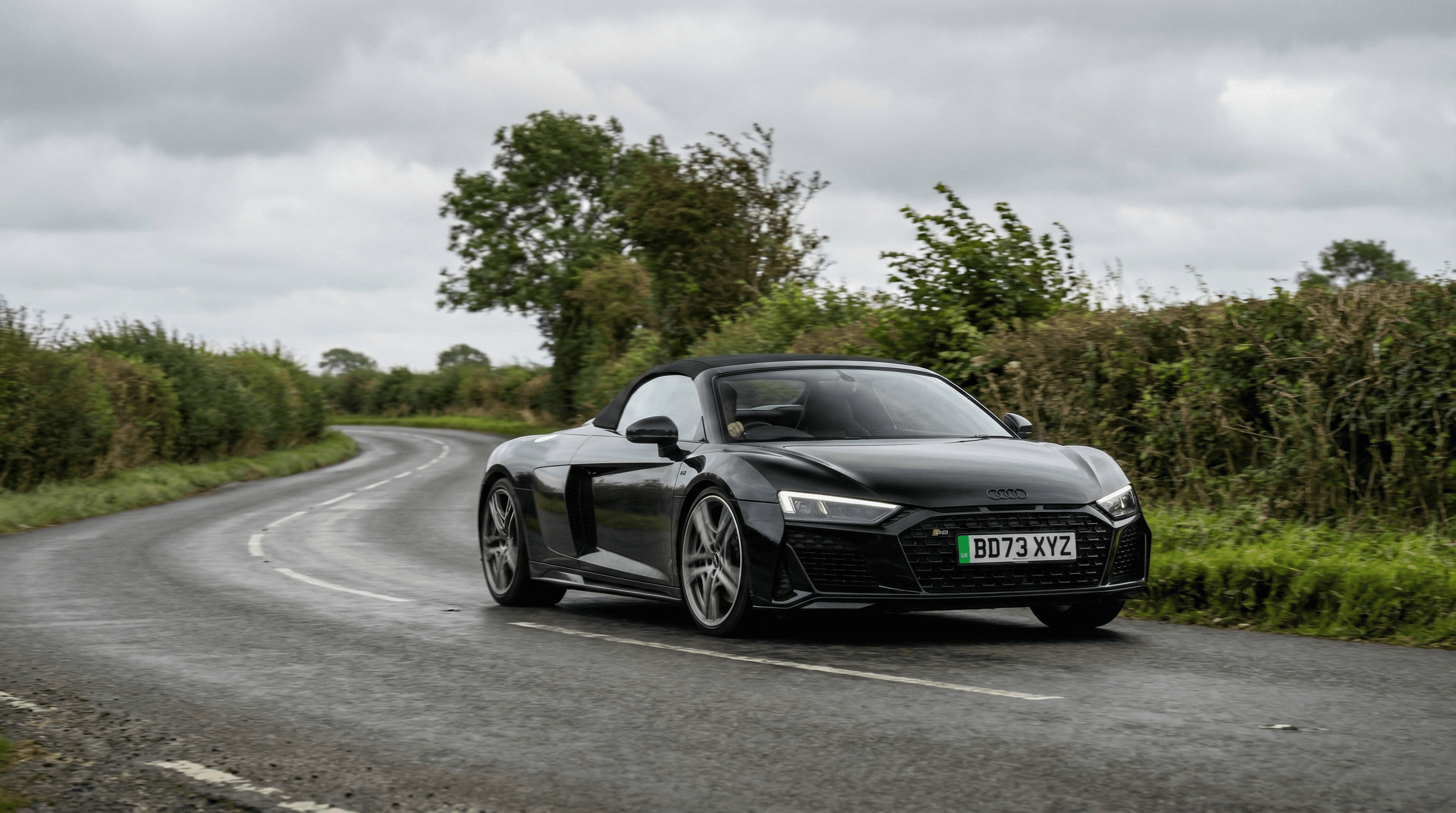 Audi R8 quattro AWD on a British road