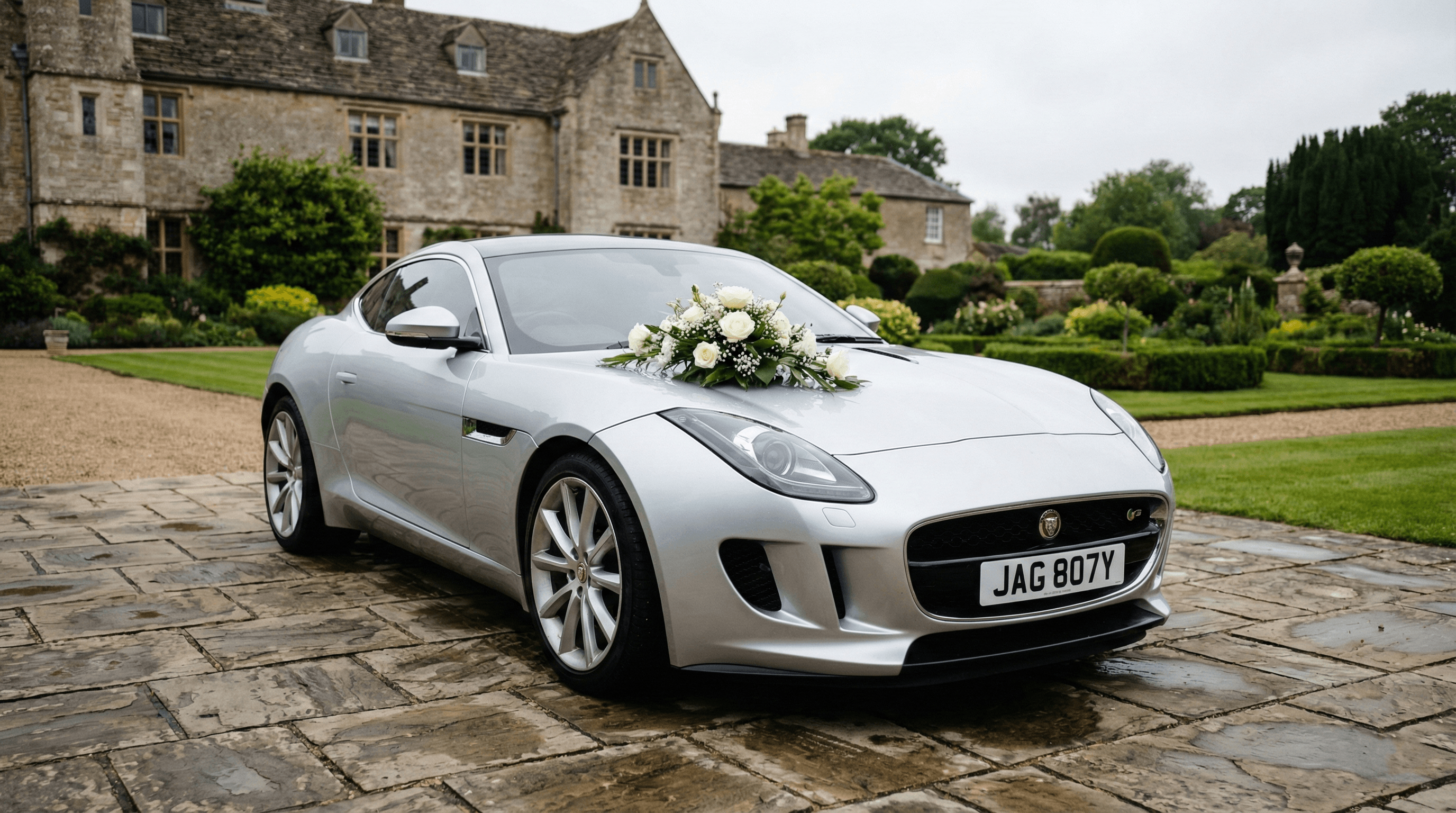 Jaguar for a wedding arrival