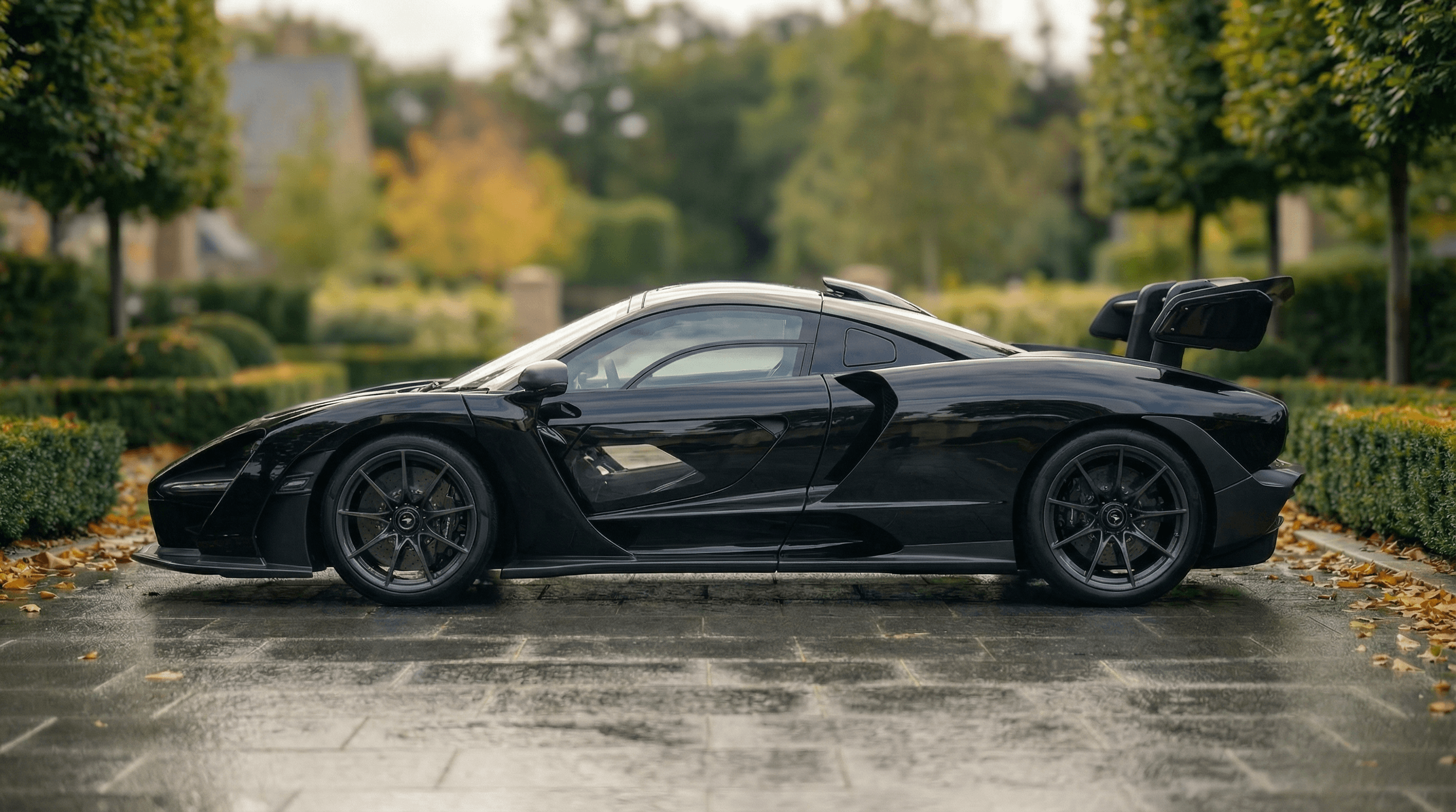 McLaren Senna side view - supercar hire UK