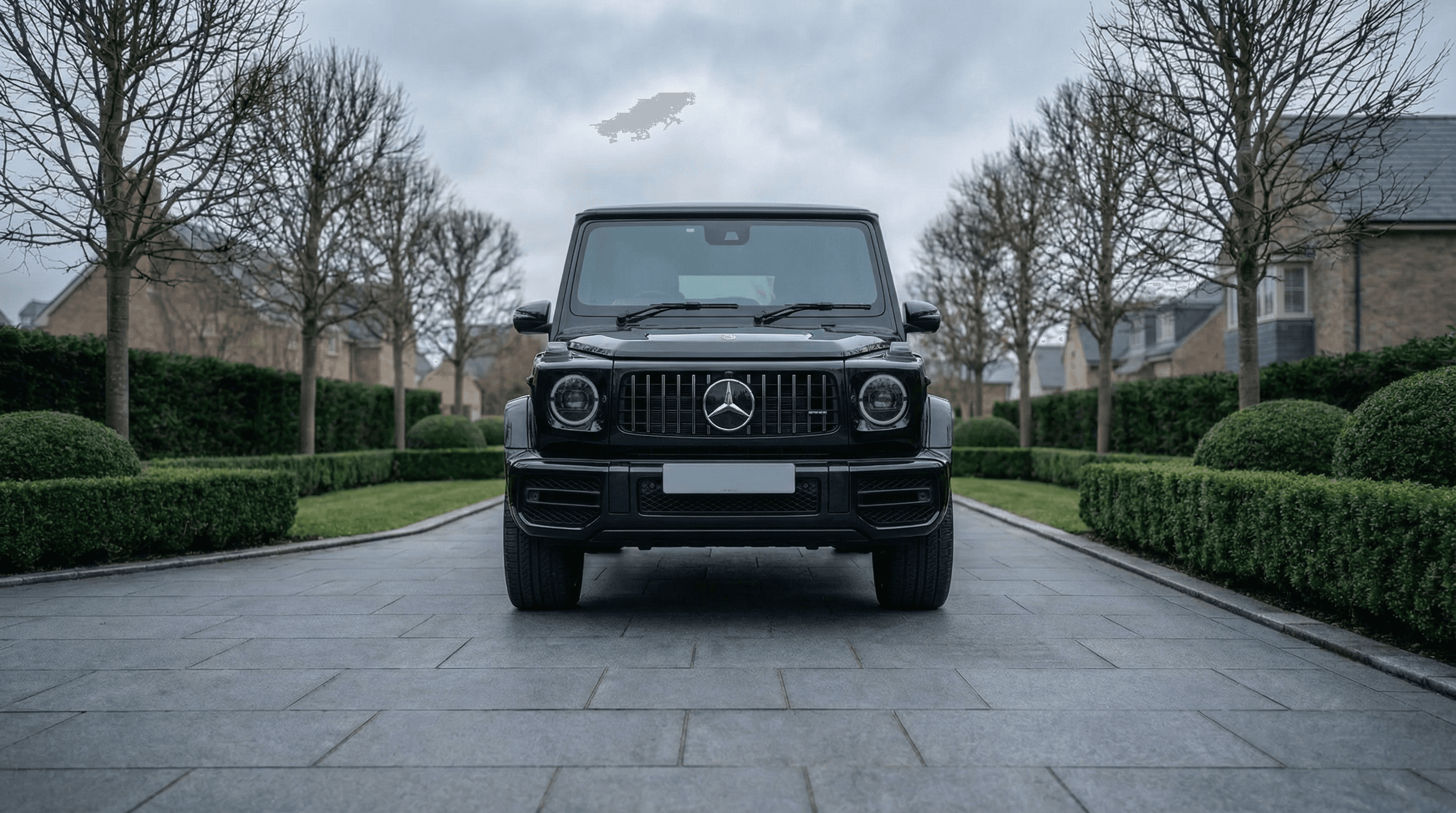 Mercedes-AMG G63 Black front view - supercar hire UK