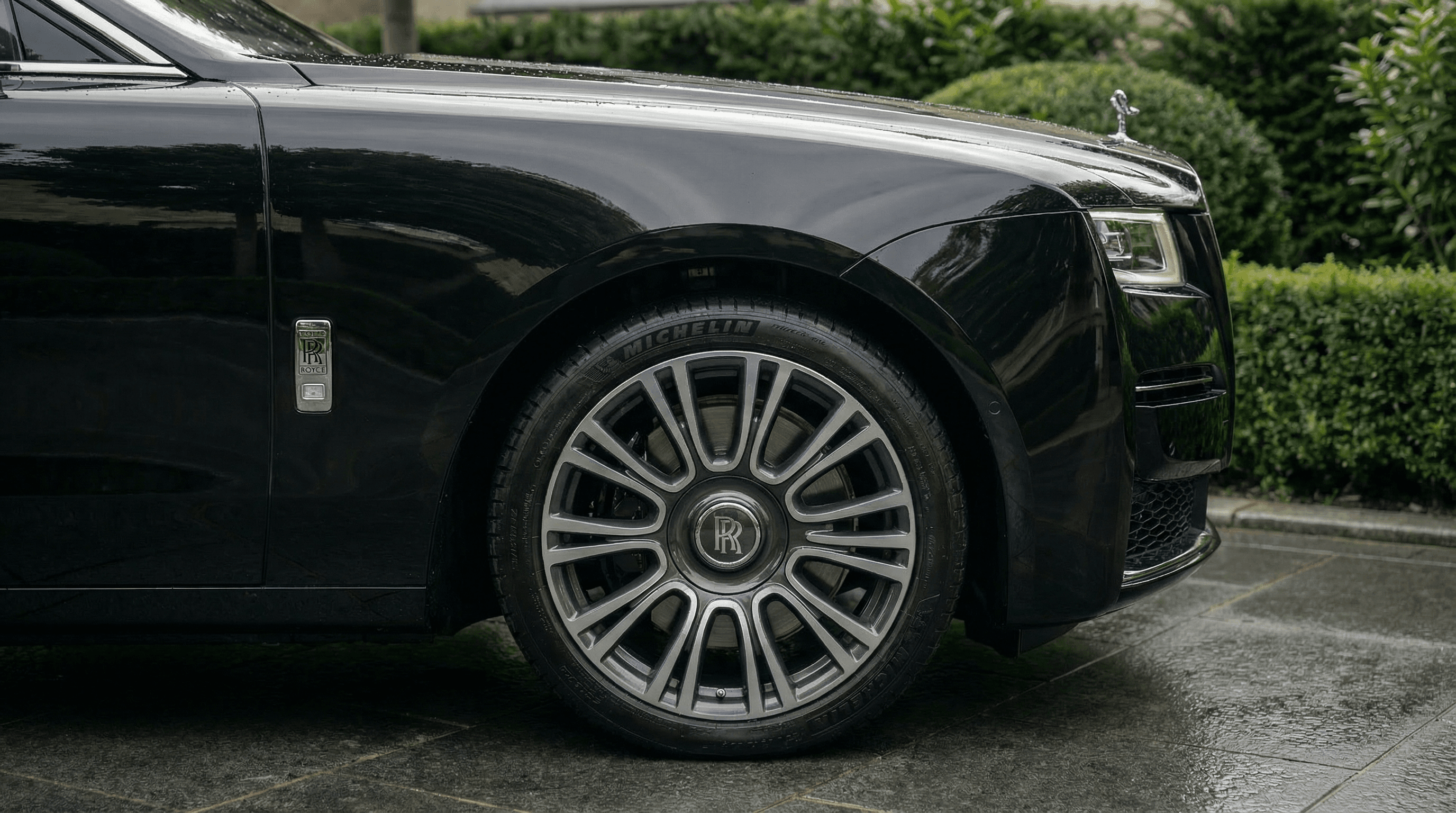 Rolls-Royce Ghost fender view - supercar hire UK