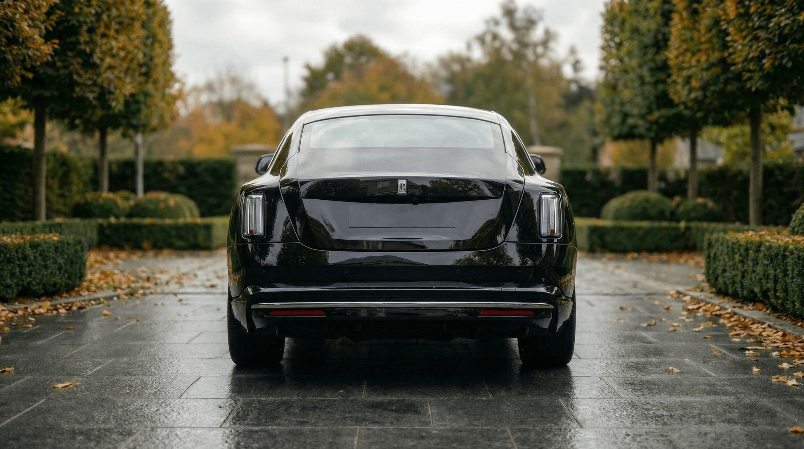 Rolls-Royce Spectre back view - supercar hire UK