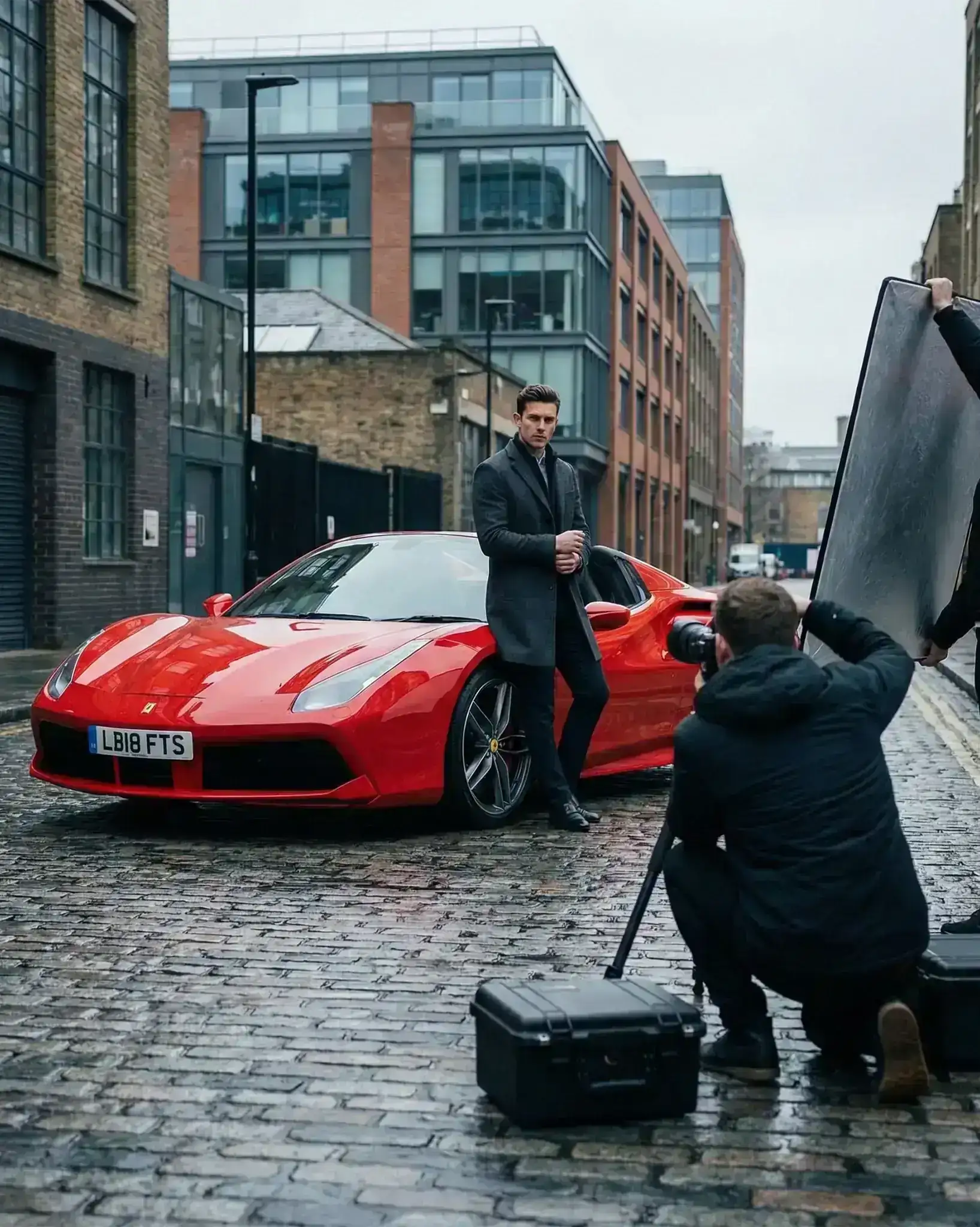 Photoshoot Car Hire in Edinburgh — Stunning vehicles for fashion shoots, brand campaigns, and lifestyle content against Edinburgh’s iconic Old Town and Castle backdrop.