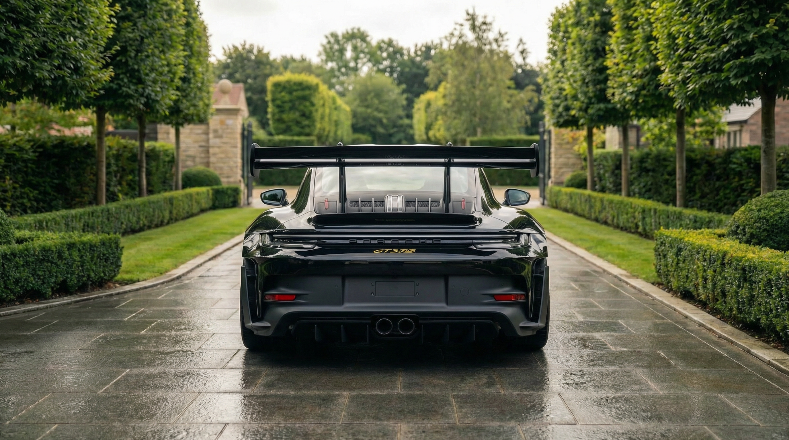 Porsche GT3 RS rear view — multi-car track day package for hire near Leeds, compare supercars back to back