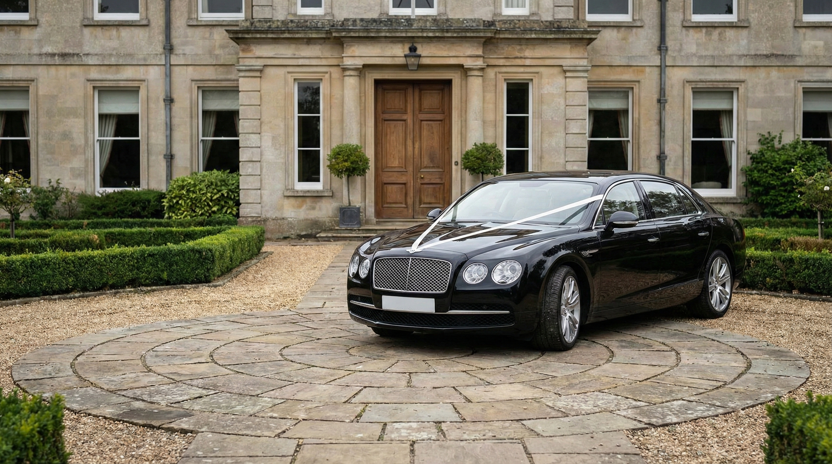 Bentley wedding car hire for Hazlewood Castle and Yorkshire country house weddings near Leeds