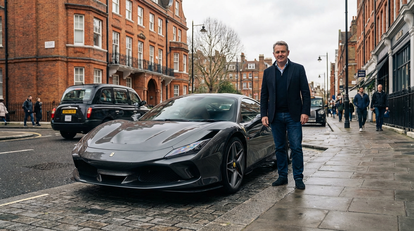 Ferrari for an event arrival in York — hourly supercar hire for races, dinners and celebrations