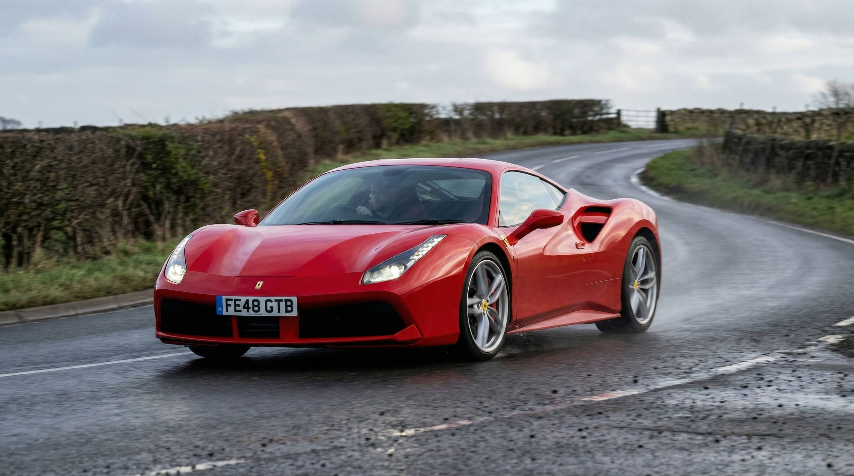 Ferrari at Castle Howard near York for a supercar photoshoot — Baroque estate grounds backdrop