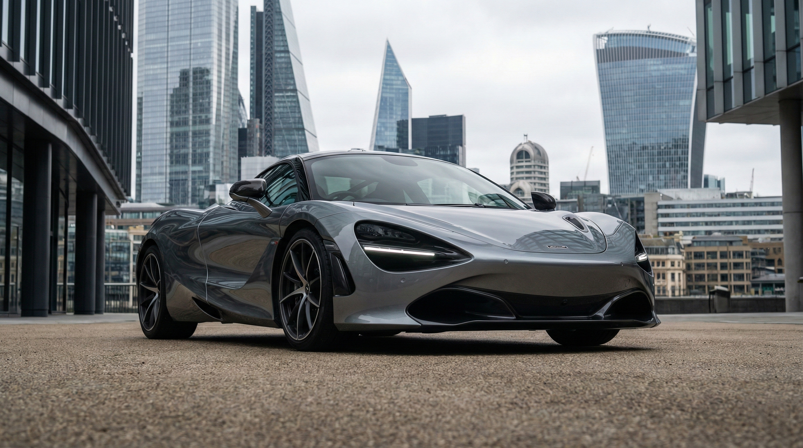 McLaren 720S at Clifford's Tower in York for an automotive photoshoot — Norman castle backdrop