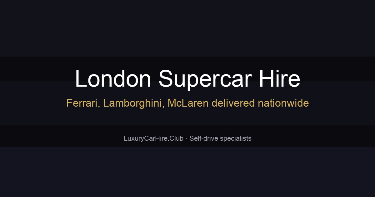 Supercar hire in London skyline